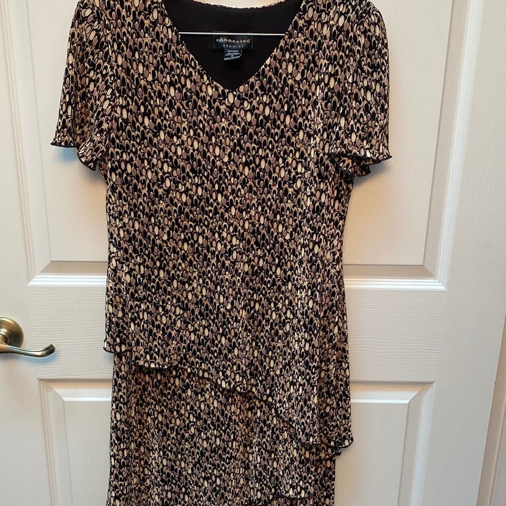 Y womens Connected short sleeve stretch lined dress size 10